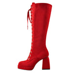 Load image into Gallery viewer, Square Chunky Heels Knee High Platform Boots
