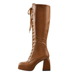 Load image into Gallery viewer, Square Chunky Heels Knee High Platform Boots
