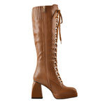 Load image into Gallery viewer, Square Chunky Heels Knee High Platform Boots
