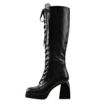 Load image into Gallery viewer, Square Chunky Heels Knee High Platform Boots
