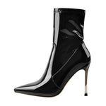 Load image into Gallery viewer, &quot;Sissy Ariella&quot;  Black Patent Leather Metal Heel Boots for Men
