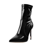 Load image into Gallery viewer, &quot;Sissy Ariella&quot;  Black Patent Leather Metal Heel Boots for Men
