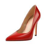 Load image into Gallery viewer, Red Pointed Toe Patent Leather High Heels Stiletto Pumps
