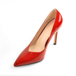 Load image into Gallery viewer, Red Pointed Toe Patent Leather High Heels Stiletto Pumps
