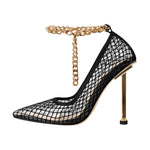 Load image into Gallery viewer, &quot;Sissy Rylie&quot; Fishnet Chain Pumps
