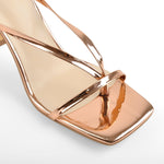 Load image into Gallery viewer, Rose Gold Band High Tapered Heels Sandals
