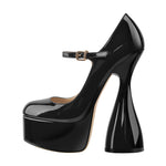 Load image into Gallery viewer, Round Toe Black Platform Disco Pumps
