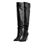 Load image into Gallery viewer, Pointed Toe Tight High Boots 4in Stiletto Heel
