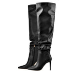 Load image into Gallery viewer, Pointed Toe Tight High Boots 4in Stiletto Heel
