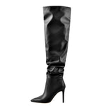 Load image into Gallery viewer, Pointed Toe Tight High Boots 4in Stiletto Heel
