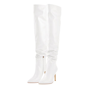 Pointed Toe Tight High Boots 4in Stiletto Heel