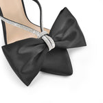 Load image into Gallery viewer, Pointed Toe Bow Rhinestones High Heel Sandals
