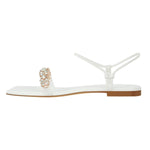 Load image into Gallery viewer, White Diamante Flat Sandals
