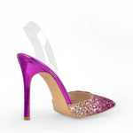 Load image into Gallery viewer, Pointed Toe Sequined Slingback Stiletto Pumps
