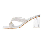 Load image into Gallery viewer, Rhinestone Strap Clear Block Sandals Mules
