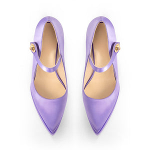 Pointed Toe Platform Mary Jane Pumps