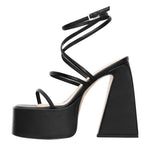 Load image into Gallery viewer, Platform Chunky Triangle Heel Sandals
