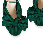 Load image into Gallery viewer, Platform Ankle Strap Pleated Bow Sandals
