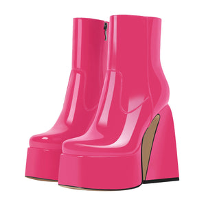 Platform Chunky High Heels Ankle Boots