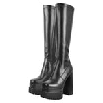 Load image into Gallery viewer, Double Platform Chunky Heel Knee High Boots
