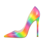 Load image into Gallery viewer, Multicolor Snake Pattern Pointed Toe Stilettos Pumps
