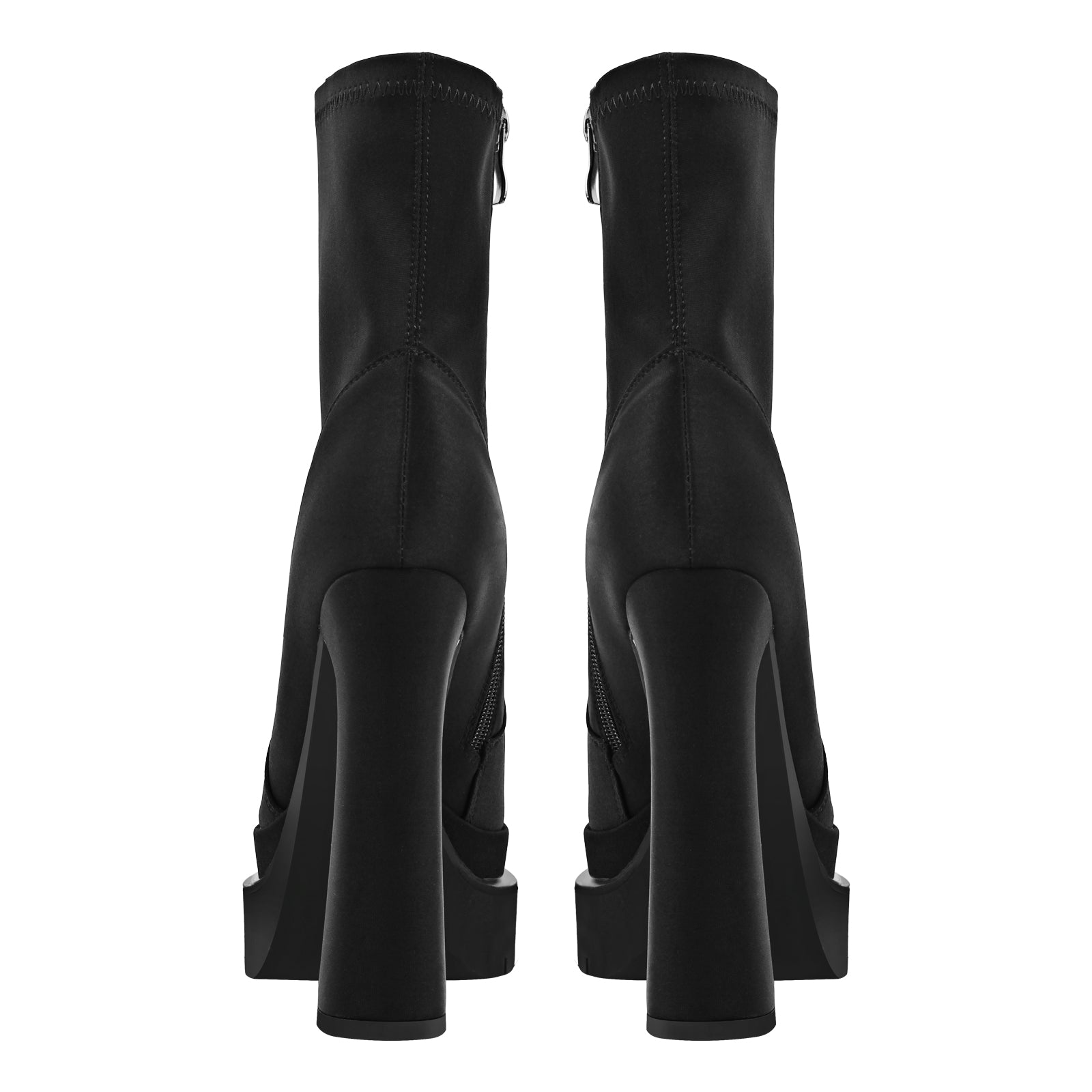 Double Platform Pointed Toe Split Joint Boots