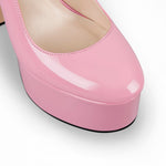 Load image into Gallery viewer, Platform Chunky Heel Ankle Strap Pink Pumps
