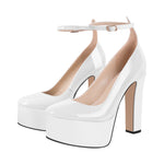 Load image into Gallery viewer, Platform Chunky Heel Ankle Strap Pink Pumps
