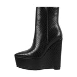 Load image into Gallery viewer, Platform Wedge High Heel Ankle Boots
