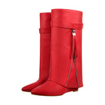 Load image into Gallery viewer, Pointed Toe Side Tassel Zipper Fold Over Boots
