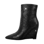 Load image into Gallery viewer, Rhinestone Wedge Heel Ankle Boots
