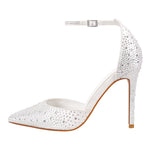 Load image into Gallery viewer, Rhinestone Two-Piece Ankle Strap Stiletto Pumps
