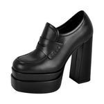 Load image into Gallery viewer, Double Platforms Chunky High Heel Loafers Pumps
