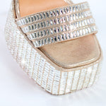 Load image into Gallery viewer, Rhinestone Square Toe Chunky Heel Platform Sandals
