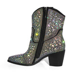 Load image into Gallery viewer, Rhinestone Pointed Toe Chunky Heel Ankle Boots
