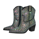 Load image into Gallery viewer, Rhinestone Pointed Toe Chunky Heel Ankle Boots
