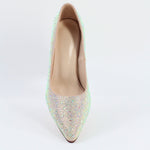 Load image into Gallery viewer, Rhinestone Pointed Toe Chunky Heel Pumps
