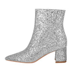 Load image into Gallery viewer, Pointed Toe Glitter Ankle Boots
