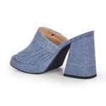 Load image into Gallery viewer, Denim Round Toe Platform Chunky Heel Sandals
