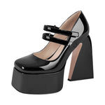 Load image into Gallery viewer, Square Toe Chunky Heel Platform Mary Jane Pumps Sandals
