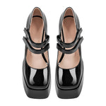 Load image into Gallery viewer, Square Toe Chunky Heel Platform Mary Jane Pumps Sandals
