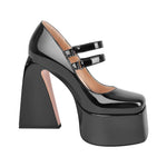 Load image into Gallery viewer, Square Toe Chunky Heel Platform Mary Jane Pumps Sandals
