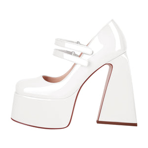 Square Toe Chunky Heel Platform Mary Jane Pumps Sandals