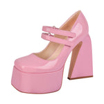 Load image into Gallery viewer, Square Toe Chunky Heel Platform Mary Jane Pumps Sandals
