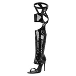 Load image into Gallery viewer, Pointed Toe Stiletto Over The Knee Sandals Boots
