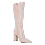 Load image into Gallery viewer, Rhinestone Pointed Toe Chunky Heel Boots
