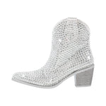 Load image into Gallery viewer, &quot;Sissy Raven&quot; Rhinestone Chunky Heel Ankle Boots
