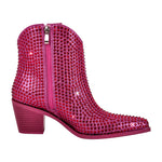 Load image into Gallery viewer, &quot;Sissy Raven&quot; Rhinestone Chunky Heel Ankle Boots
