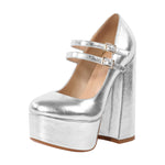 Load image into Gallery viewer, Platform Mary Jane Chunky Heel Pumps
