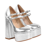 Load image into Gallery viewer, Platform Mary Jane Chunky Heel Pumps
